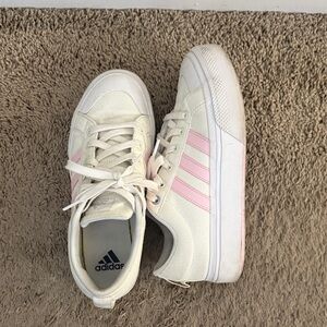 Adidas Cream and Pink Casual Sneakers